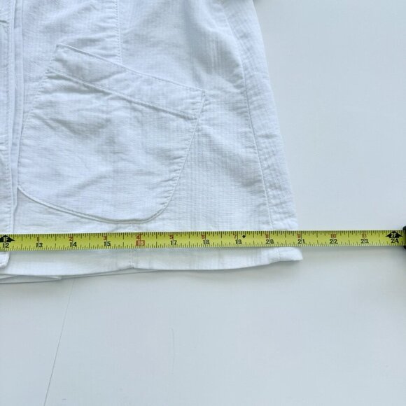 DNKY JEANS White Jacket Short Sleeves 100% Cotton size large - Picture 3 of 13